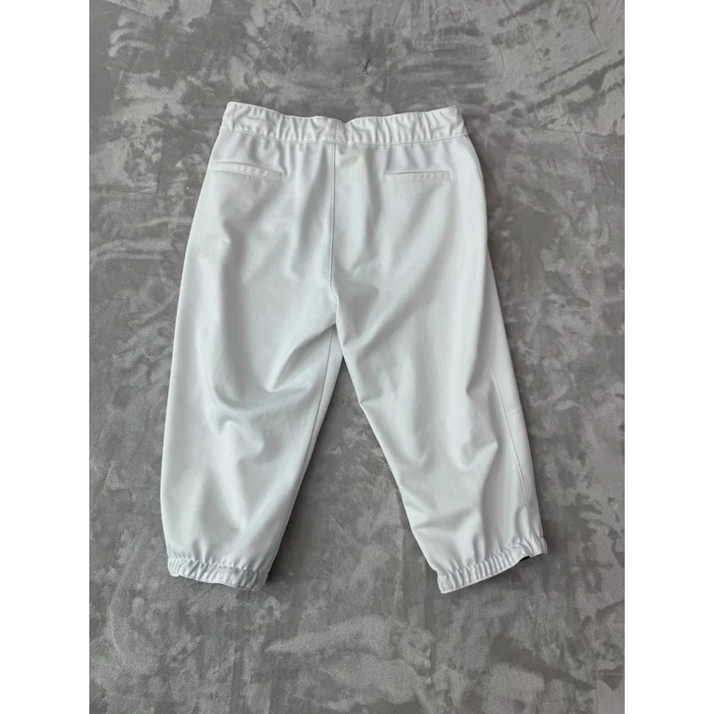 Nike White Baseball Softball Knicker Pants Womens Large Cropped Elastic Cuffs